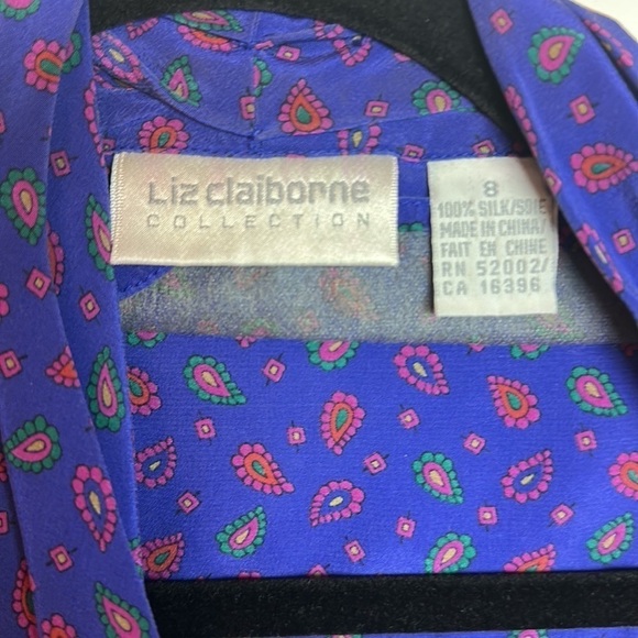 Vintage Liz Claiborne button down 100% silk blouse - Picture 2 of 11